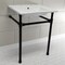 Fauceture KVPB25227W80 Dreyfuss 25" Console Sink W/SS Leg (8", 3 Hole), Wht/Blk KVPB25227W80 - alternate 6